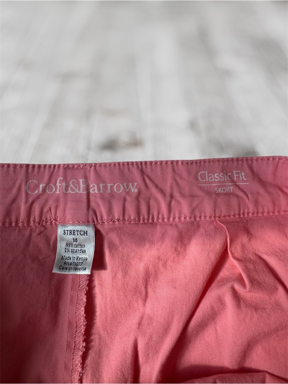 Croft & Barrow Classic Fit Pink Stretch Skort Size 16 Pockets Cotton Blend - Picture 4 of 4